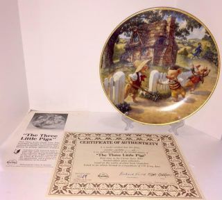 Three Little Pigs Knowles Classic Fairy Tales/scott Gustafson Collectors Plate