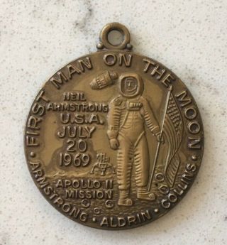 Vintage Apollo 11 Xi Charm Medal Moon Landing Owens Corning Adv.  1969 Nasa Space