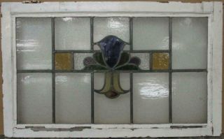 Old English Lead Stained Glass Window Transom Gorgeous Abstract 31.  25 " X 19.  25 "