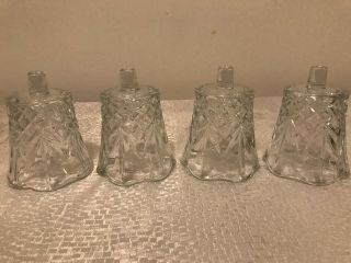 Set Of 4 Home Interior Homco Clear Glass Cambridge Votive Cups.  3 1/4 " Tall