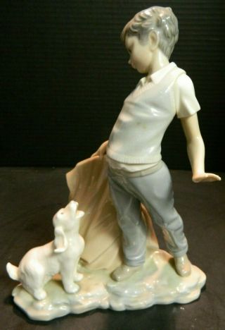 Vintage Retired Nao Lladro Porcelain Boy & Dog " Bullfighting " Figurine 0161 Exc