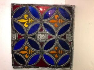 Wonderful Small Antique English Stained Glass Leaded Window