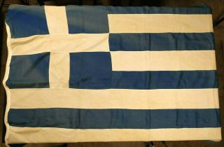 Greece Vintage Greek Cotton Flag 190x122cm Made By Elias Coconis