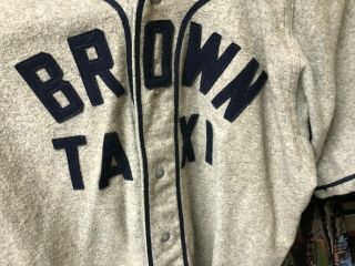 Vintage Baseball Uniform " Brown Taxi " 1940s With Jersey And Pants