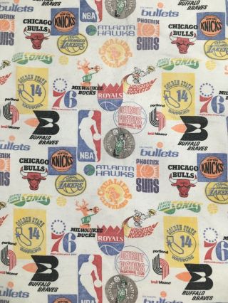 Vintage 1970’s Nba Basketball Team Logos Blanket Cincinnati Royals Buffalo Brave