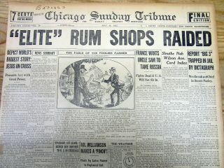 1922 Headline Display Newspaper Prohibition Raid On Upscale Speakeasy In Chicago