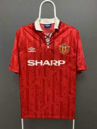Vintage Umbro Manchester United 1992 1993 1994 Home Football Shirt Jersey Size L