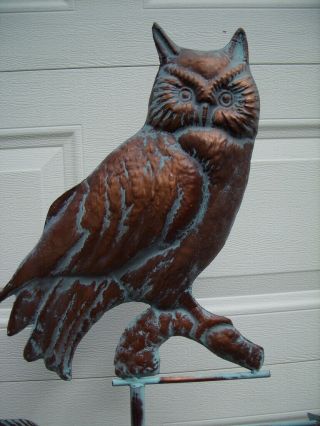Owl Weathervane Antique Copper Finish Bird Weather Vane Hand Crafted 3