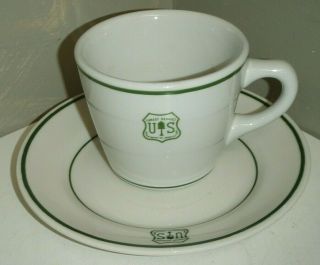 Vintage US Forest Service Coffee Cup and Saucer by Jackson Custom China Co. 2