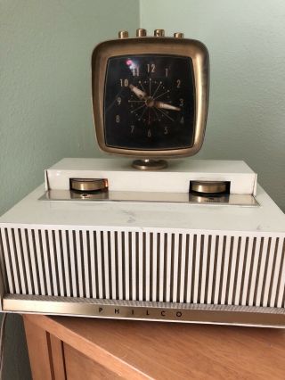 Vintage Philco H765 Clock Am Radio - Resembles " Predicta " Tv Television