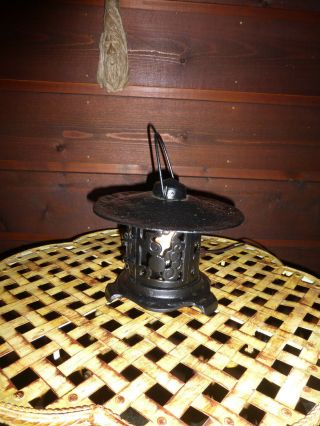 Antique Cast Iron Pagoda Electric Lantern Table Lamp Porch Light