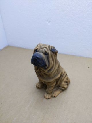 Shar Pei Dog Breed Collectible Figurine Tan Black Regal Castagna Italy 1988