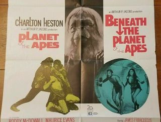 Vtg 1971 Nss Planet Of The Apes / Beneath The Planet Of Poster 27 " X 41 "