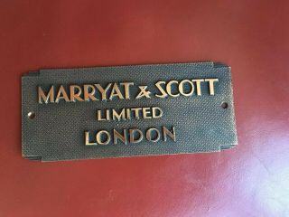 Vintage Art Deco Cast Bronze Machine Plate “Marryat & Scott” 3