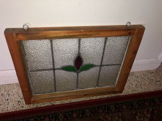 Antique Bungalow Stained Leaded Slag Glass Window Craftsman Arts & Crafts 3