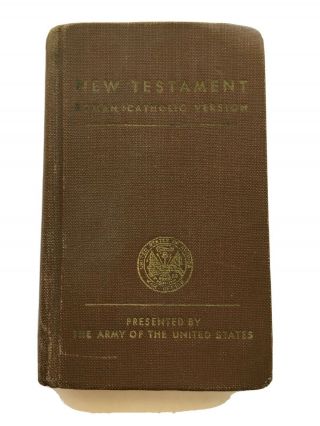 1942 Ww2 Vintage Catholic Testament Military Pocket Bible