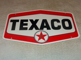 Vintage Texaco Gasoline 11 3/4 " Porcelain Metal Oil Pump Plate Advertising Sign