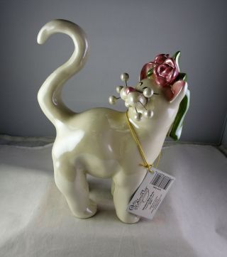 Amy Lacombe Whimsiclay Wedded Bliss Bride Cat Figurine