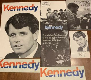Sen Robert Bobby Kennedy For President Political Campaign Poster Photo 7 Pc Lot2