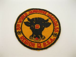 Rare 1955 Region 12 Boy Scouts Of America 8th World Jamboree Canada Patch