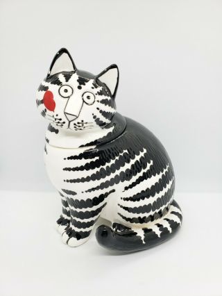 Vtg Tastesetter By Sigma Hand Painted Porcelain Ceramic Kliban Cat Cookie Jar