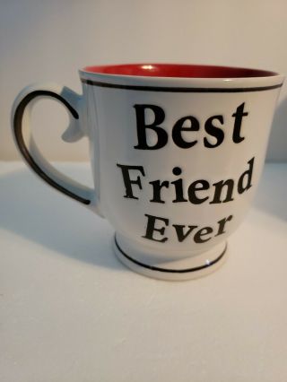 " Best Friend Ever " Wide Mouth 4 " × 4 - 1/2 " Mug Red Inside,  By Spectrum