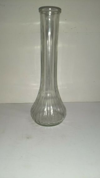 Vintage Hoosier Glass Clear Vase - 9 " Tall - 4098 - B
