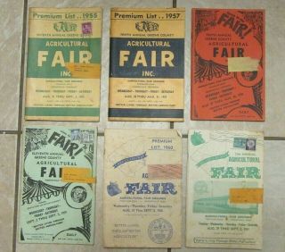 Vintage Greene County Fair Greeneville Tn Program Premium List Book 1955 - 1961
