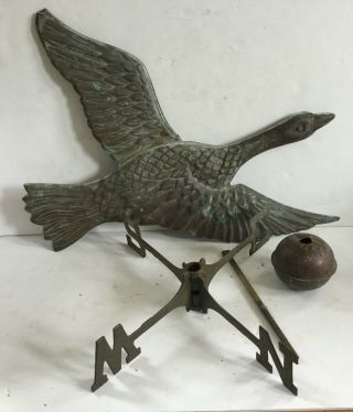 Copper Full Bodied Goose Weathervane & Directionals - Old Maine Estate
