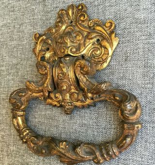 Antique French Door Knocker Made Of Bronze 19th Century Castle Mansion