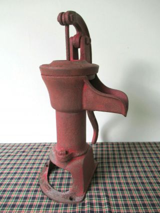 Antique Water Well Pump Vintage Cast Iron Columbiana Pump Co,  Ohio,  Red Paint