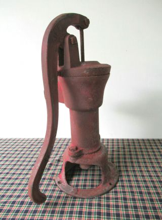 Antique Water Well Pump Vintage Cast Iron COLUMBIANA PUMP CO,  Ohio,  Red Paint 3