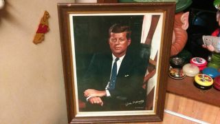 John F.  Kennedy Photo,  Framed,  13x10,  Fabian Bachrach,  1974,  Vg