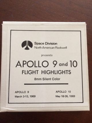 Vintage Apollo 9 & 10 Flight Highlights - 8mm Film North American Rockwell - Nasa