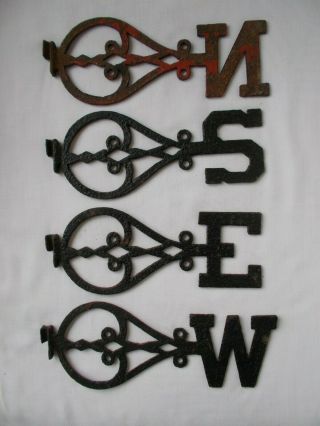Vintage Cast Iron N - S - E - W Directional Arms For A Weathervane