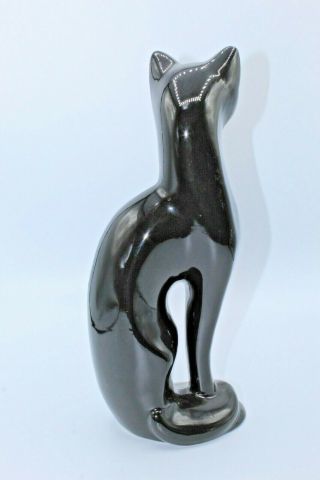 MCM Black Cat Statue Porcelain Vintage Art Mark Mid Century Cat Figure 11” 3