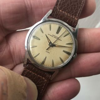 vintage 1950 ' s Croton Nivada Grenchen Hawk 17J radium dial watch 2