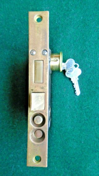Penn 6840 Push Button Brass Entry Mortise Lock W/keys 7 3/4 " Faceplate (13296)