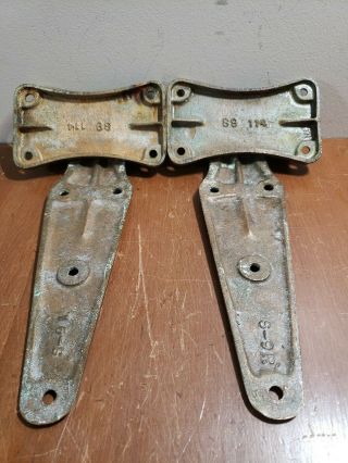 Antique Very Large Ice Box Door Gate Solid Brass Hinges Heavy Duty 3