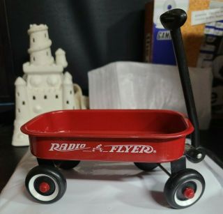 Grizz Radio Flyer Mini Small Doll Red Wagon Toy Retro Decorative Decor 6.  5 "