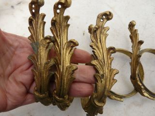 Antique French Large Gilt Bronze Architectural Curtain Pole Rings Set Of 10