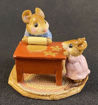 1984 Wff Wee Forest Folk Mouse Figurine Mom And Ginger Baker Cookies M - 115