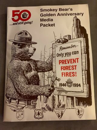 Vintage Smokey The Bear - 50th Anniversary Media Packet