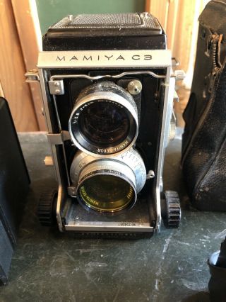 Vintage Mamiya C3 Professional Tlr Film Camera - Made In Japan With Set Of Flash