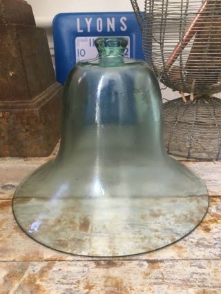 Antique French Hand - Blown Glass Bell Jar Cloche 31cm Diameter,  Heavy