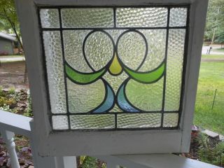 H - 7 - 334 Older English Leaded Stained Glass Window 21 1/4 " X 21 1/4 "