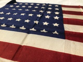 WWII - era 48 Star United States American Silk Flag Stars & Stripes 11 