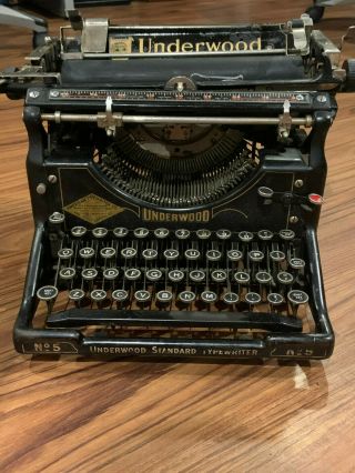 Vintage Antique Underwood Typewriter No.  5 1915,  Old