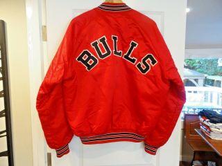 Vintage Chicago Bulls Chalk Line Satin Jacket Sz L Mens “bulls” Spellout Jordan