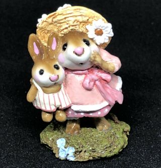 Wee Forest Folk Miss Daisy M - 182 Pink Dress,  Cute Bunny Annette Peterson 1992